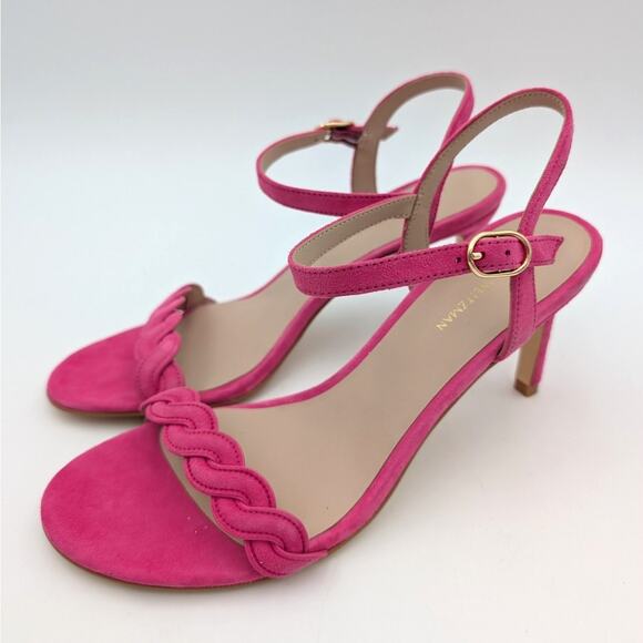 Stuart Weitzman Dancer Twistie 100 Suede Sandal Women's Pink Size US8B EU38.5 - Picture 1 of 10